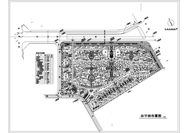 张家港市富春花园小区总平面规划设计CAD图纸（占地10万平米）-图一