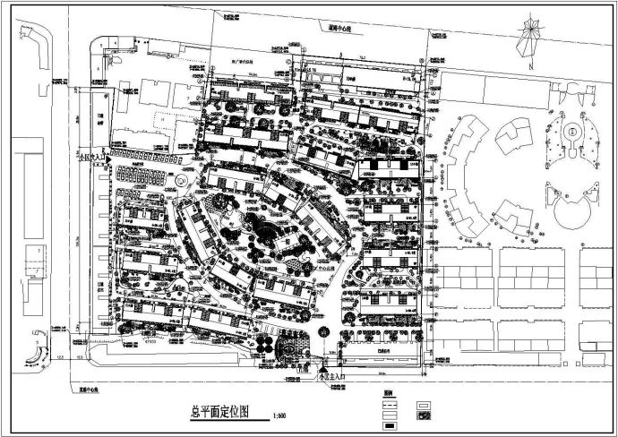 达州市新港家园小区总平面规划设计CAD图纸（占地7.5万平米）_图1
