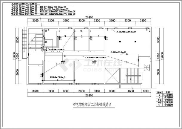 群艺馆歌舞厅室内装修设计cad全套施工图（标注详细）-图一