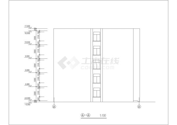 淮北市某中学3800平米4层砖混结构宿舍楼建筑设计CAD图纸-图一