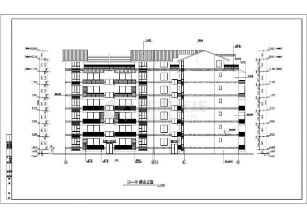 某多层砖混结构L型住宅楼设计cad全套建筑施工图纸（甲级院设计）-图一