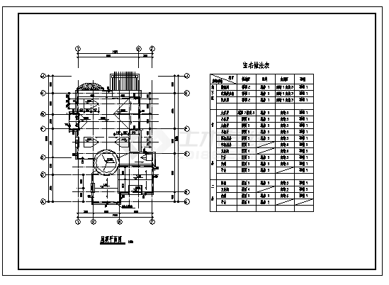 二层带地下室独体别墅建筑施工cad图，共九张-图二