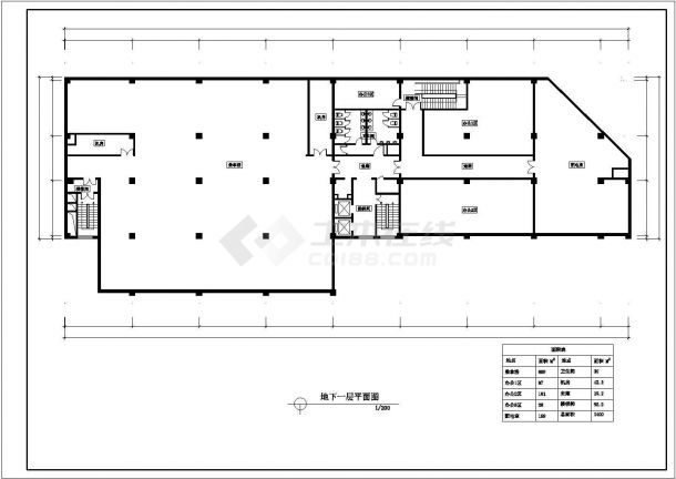 阿里郎宾馆设计cad建筑平面方案图（甲级院设计）-图一