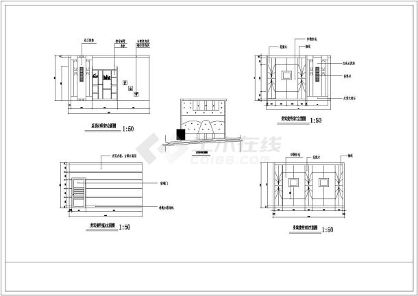 某现代商业公司办公空间装修设计cad全套施工图 （标注详细）-图二