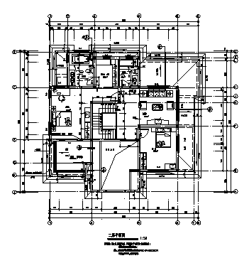 某二层住宅建筑施工cad图，共八张-图二
