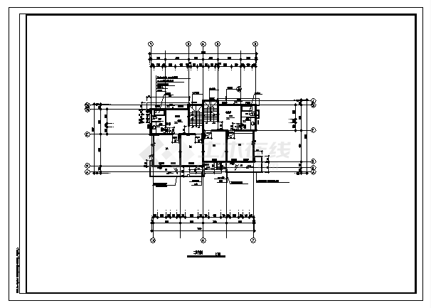 某三层带地下室别墅建筑施工cad图(带夹层设计，共十四张)-图一