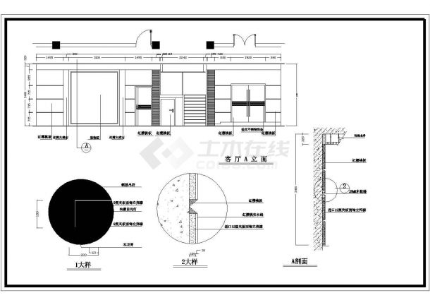 某三室一厅户型私宅室内装修设计cad全套施工图（标注详细）-图一