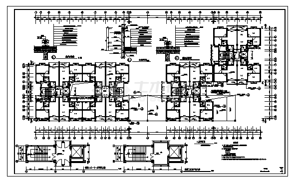 十二层住宅楼全套建筑施工cad图，共十二张-图一