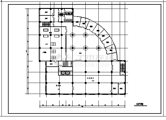 1万平方米某十一层综合楼建筑施工cad图，共十张-图一