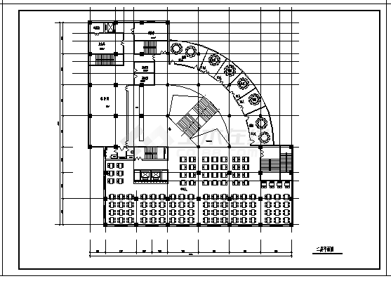 1万平方米某十一层综合楼建筑施工cad图，共十张-图二