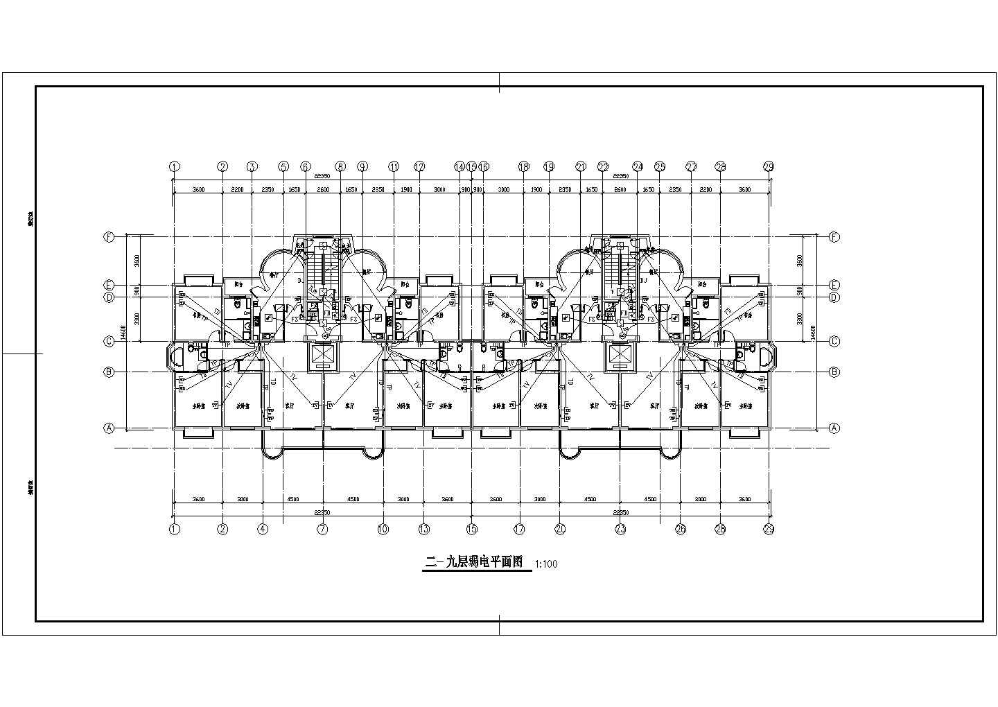 某小高层住宅楼配电设计cad全套电气施工图（含设计说明，含弱电设计）