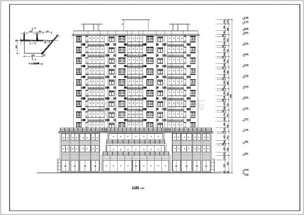 某小高层框架结构住宅楼设计cad建筑方案图（含设计说明）-图二