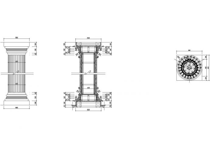 某标准型欧式柱建材大样详细设计方案施工CAD图纸_图1