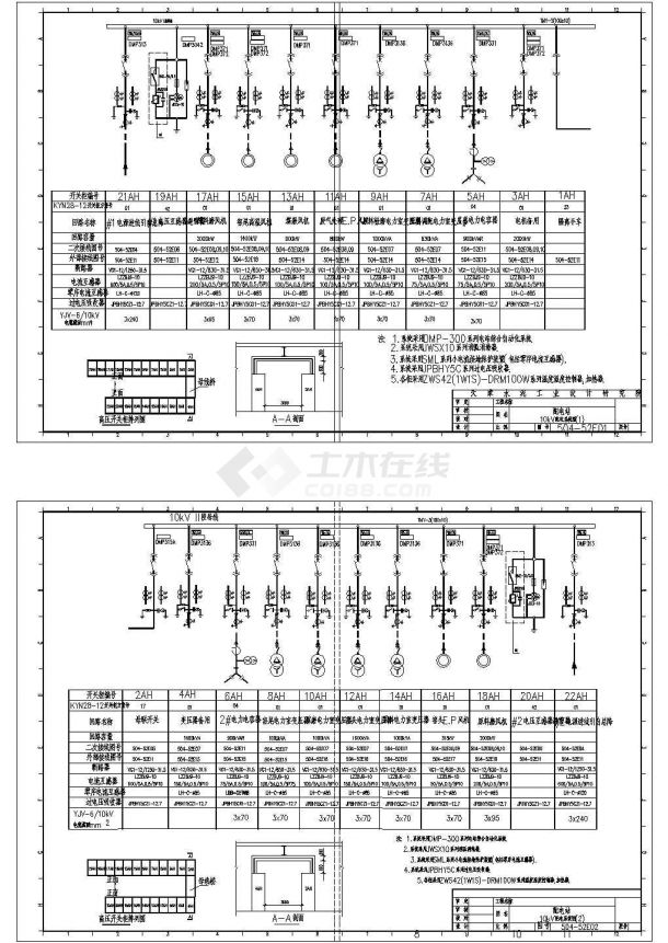 10KV配电站供电系统图CAD图纸-图二