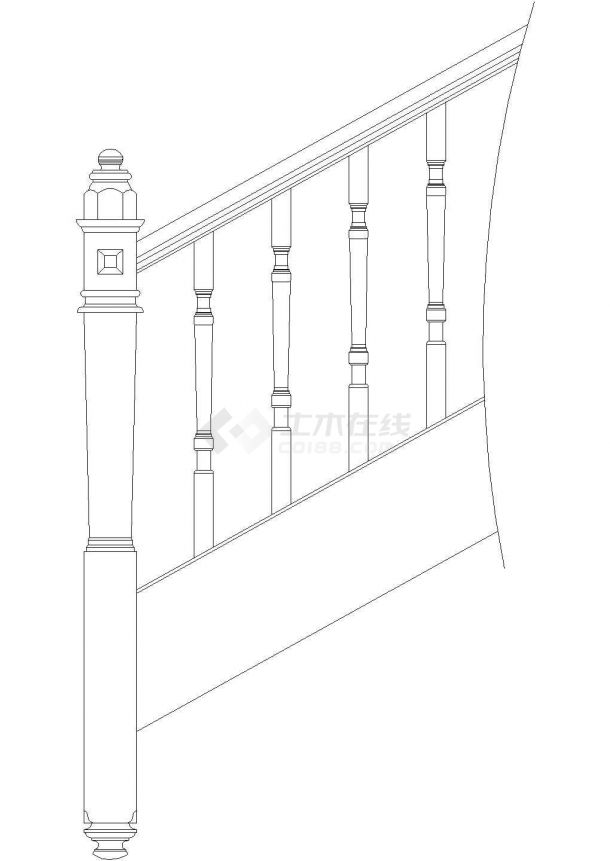 上海奉贤区某私人别墅内部楼梯栏杆建筑设计CAD施工图-图一