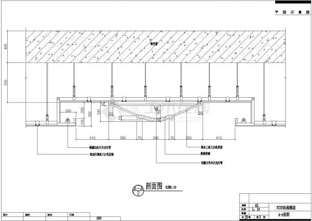 某地区标准型桑拿洗浴吊顶装修详细设计方案施工CAD图纸-图二