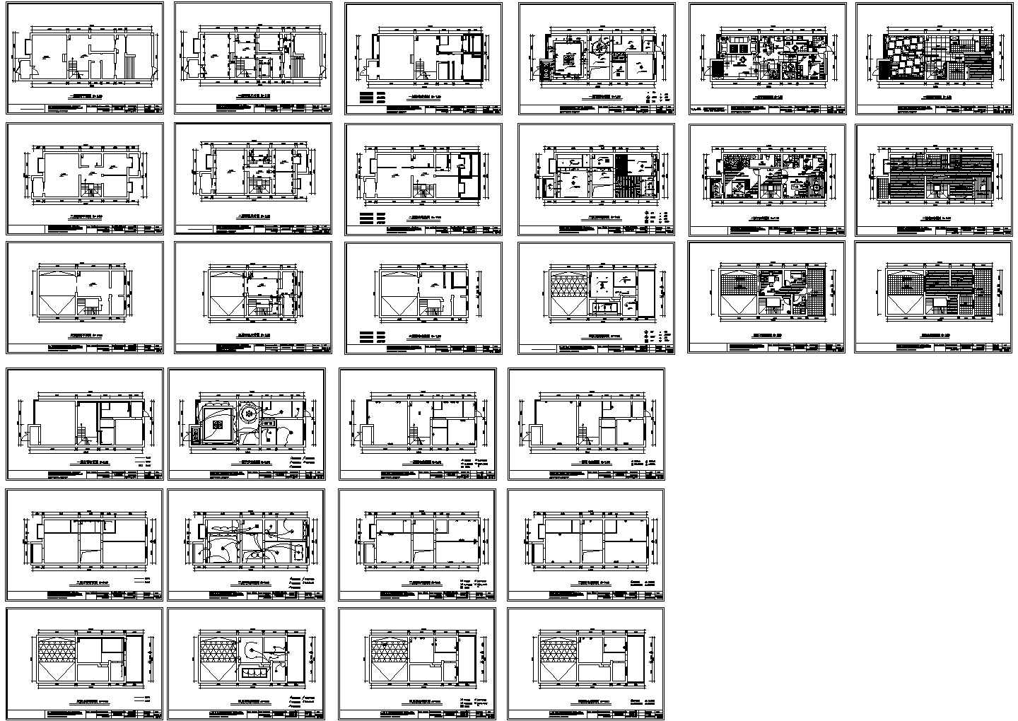 某地区标准型三层别墅空间装饰详细设计方案施工CAD图纸