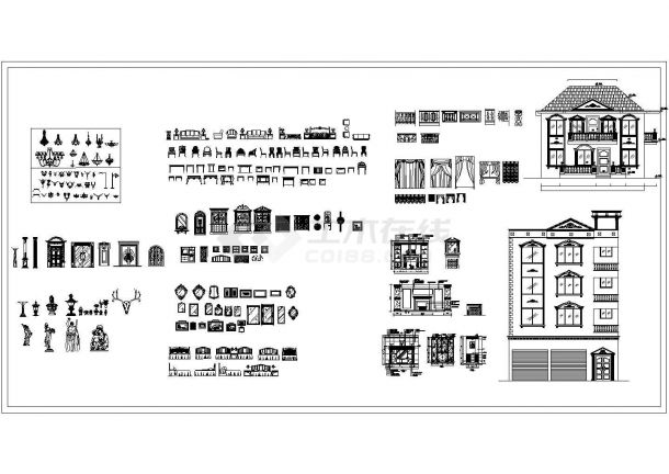 某地区标准型欧式室内装修详细设计方案施工CAD图纸-图二