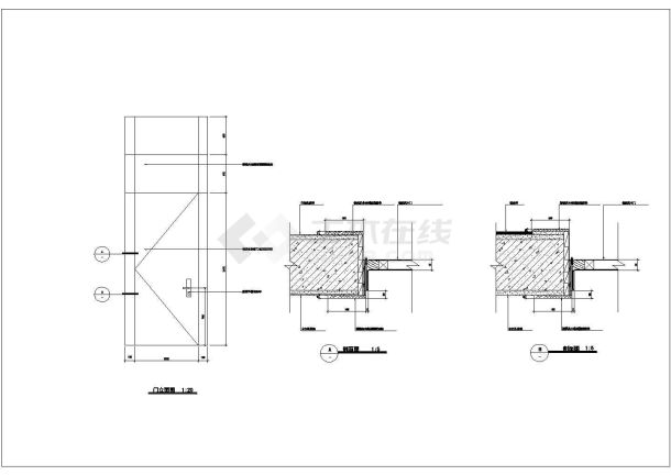 某地区标准型别墅门套装修详细设计方案施工CAD图纸-图二