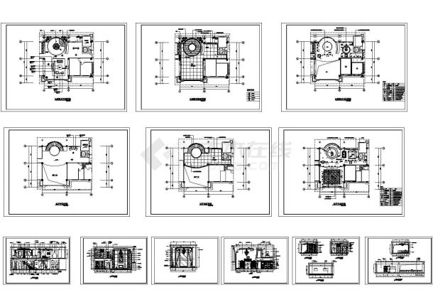 某现代标准型建筑主客厅装修详细设计方案施工CAD图纸-图一