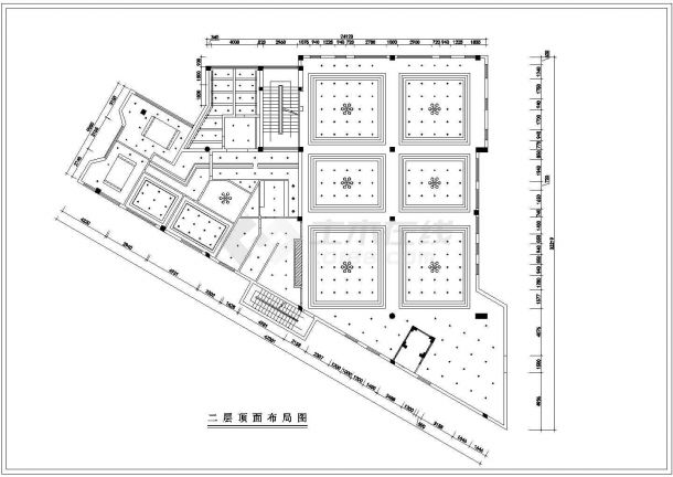 某现代标准型酒楼装修详细设计方案施工CAD图纸-图二