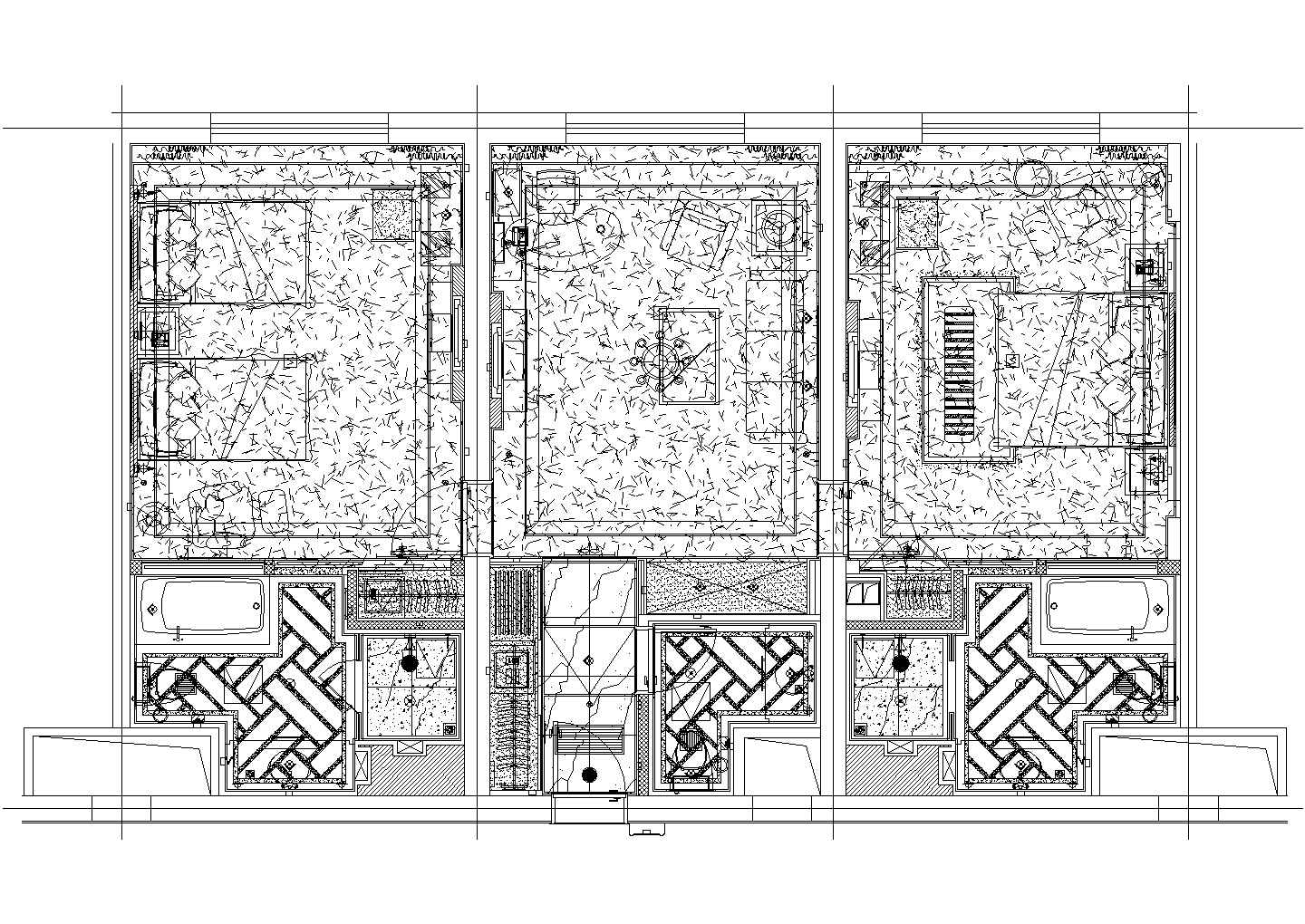 某现代标准型酒店豪华套房装修详细设计方案施工CAD图纸