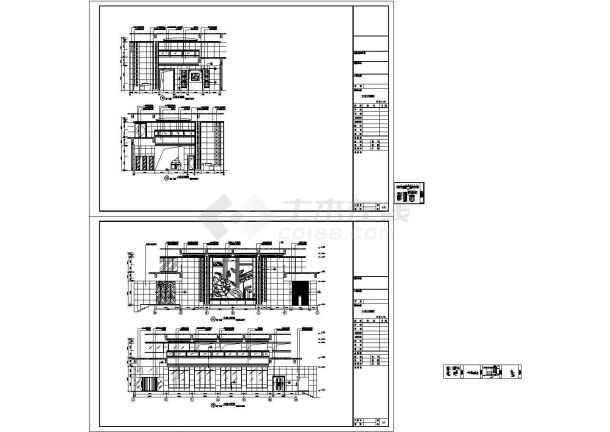 某现代标准型酒店大堂立面装修详细设计方案施工CAD图纸-图一