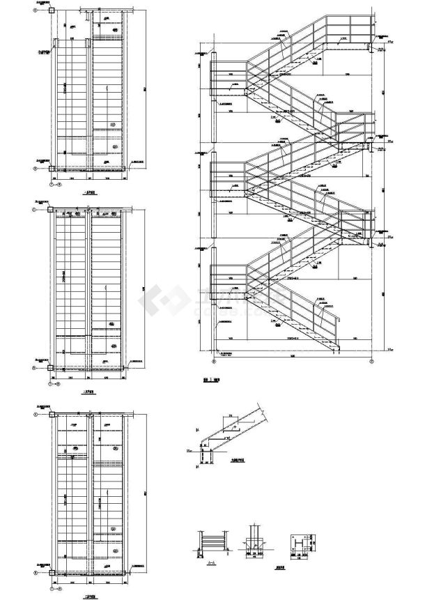 长沙市天心区某小区住宅楼楼梯建筑设计CAD施工图-图一