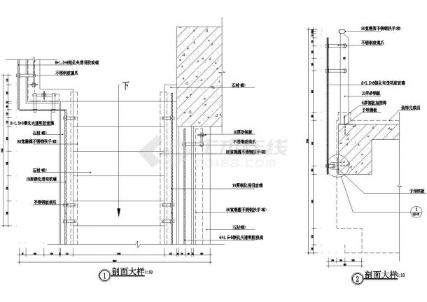 渭南市某村镇私人别墅内部楼梯剖面建筑设计CAD施工图-图一