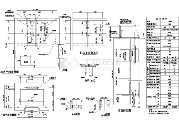 南京市雨花台地区某星级大酒店内部客梯建筑设计CAD施工图-图一