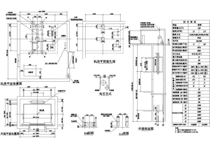 南京市雨花台地区某星级大酒店内部客梯建筑设计CAD施工图_图1
