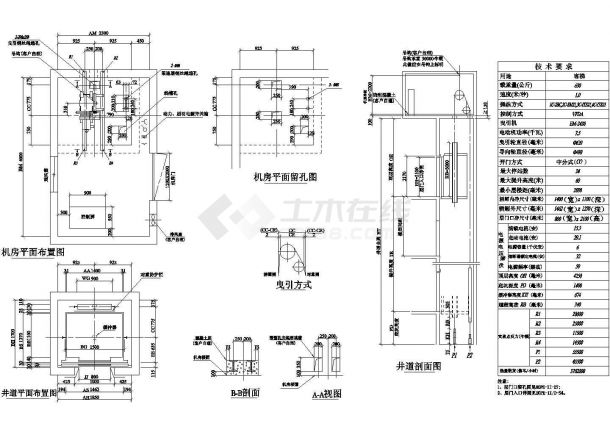 苏州吴江区某大型商场630KG客梯建筑设计CAD施工图-图一