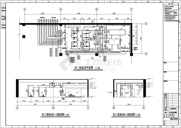 办公楼设计_某四层办公楼（6000平）地源热泵系统施工图CAD图纸-图二
