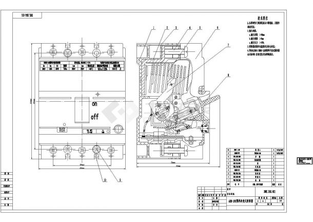ABB-160断路器总装CAD平面图-图一