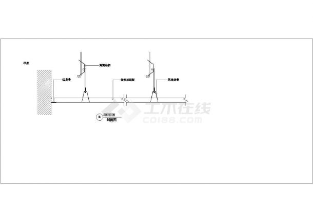 某现代标准型金属扣板吊顶装饰详细设计方案施工CAD图纸-图二