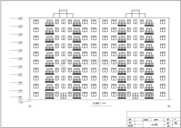 南昌市博丽花园小区7100平10层框架住宅楼建筑结构设计CAD图纸-图二