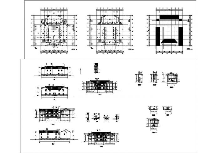 某现代标准型仿古建筑详细设计施工CAD图集_图1