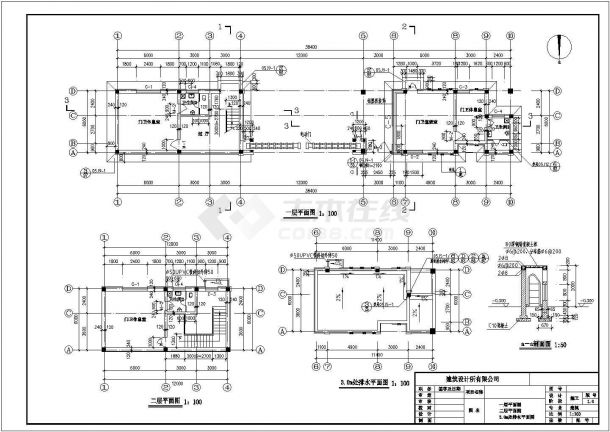 某现代标准型建筑大门详细设计施工CAD图纸-图二