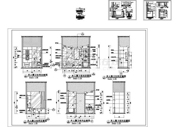 某现代标准型建筑房卫生间详细设计施工CAD图纸-图一