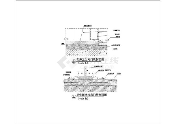 某现代标准型建筑房卫生间详细设计施工CAD图纸-图二