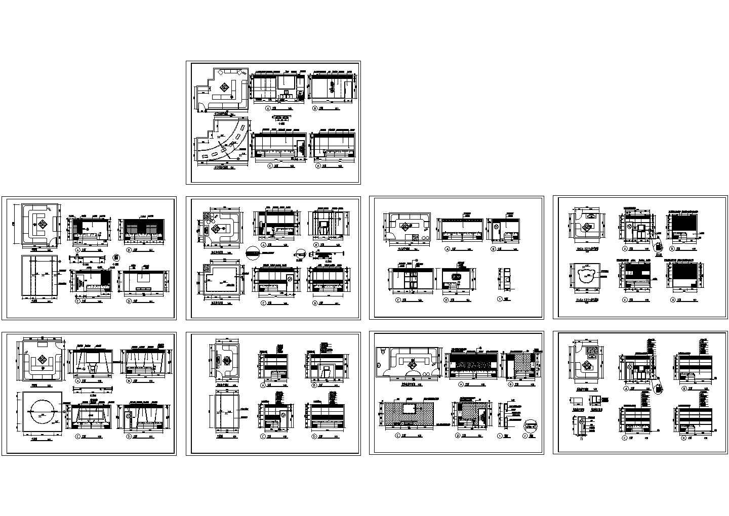 某标准型现代KTV包房装修详细设计施工CAD图纸