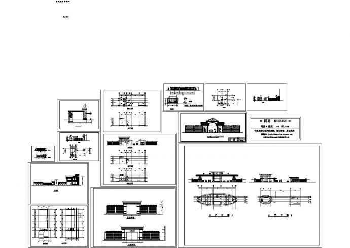 某标准型现代8种大门建筑详细设计施工CAD图纸_图1