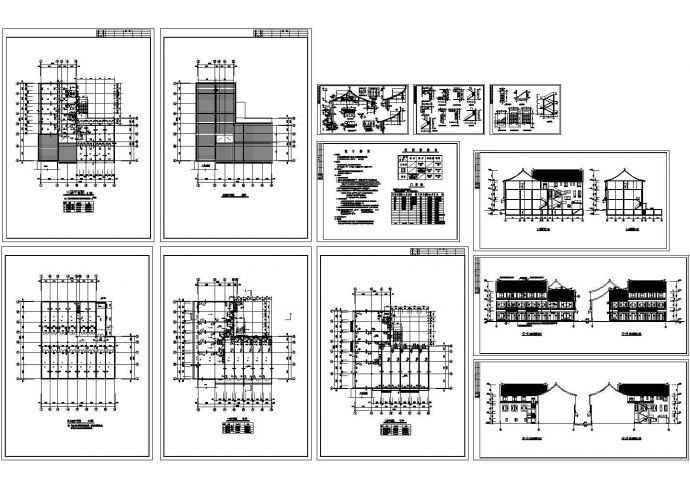 郑州市某仿古清式三层公共建筑房屋设计CAD施工图_图1