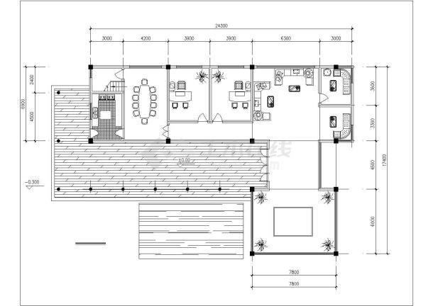 长15米宽12.9米左右2个2层小型售楼中心平立面设计CAD图纸-图二