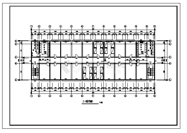 2198平方米杭州四层鸿信车业有限公司宿舍楼建筑施工cad图，共十张-图一