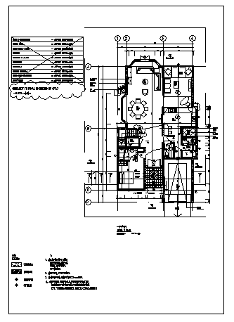 某三层豪华别墅全套建筑施工cad图，共七张-图一