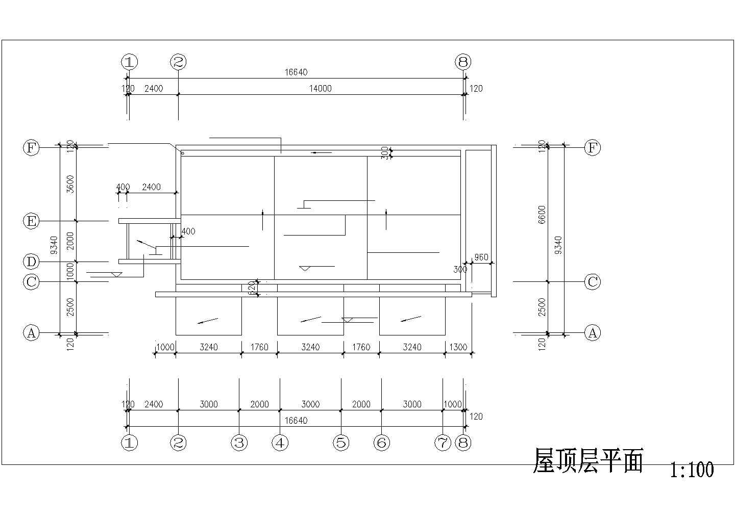 嘉兴市某居住区124平米单层钢框架结构售楼部平立面设计CAD图纸