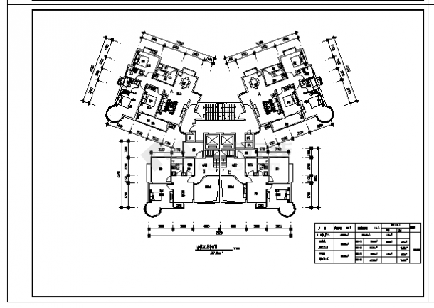 河南某三十层小区户型住宅建筑施工cad图，共九张-图一