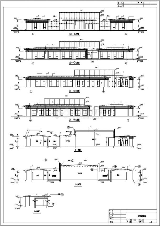 北京某科技园850平米单层砖混结构办公楼建筑设计CAD图纸-图二