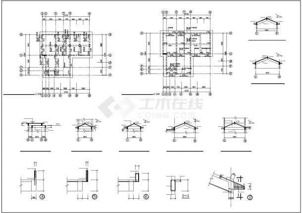 二层仿古别墅建筑结构施工图（含设计说明，设备材料表）-图一